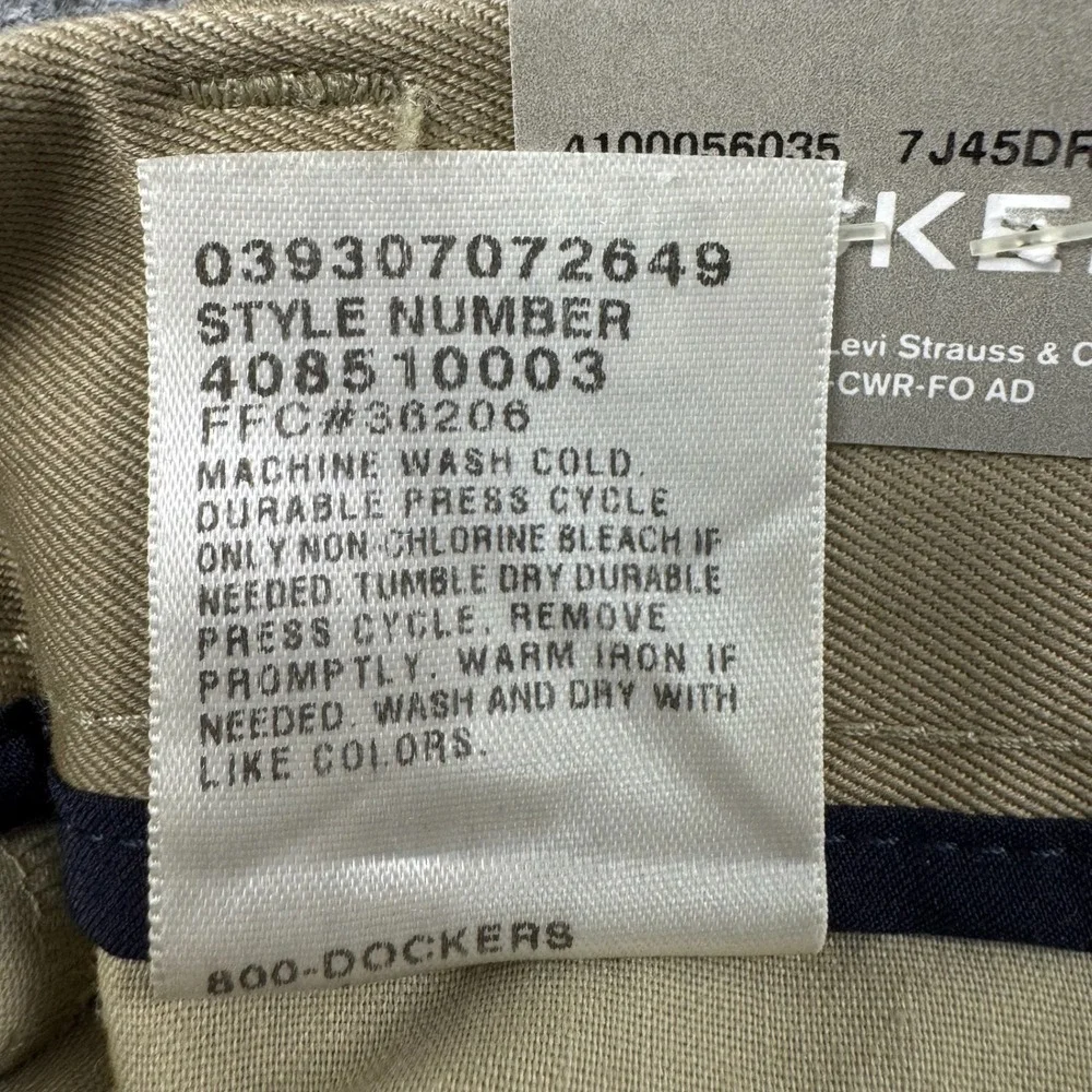 Dockers Pants Mens 34x34 Tan Signature Khaki D3 Classic Fit Flat Front NEW